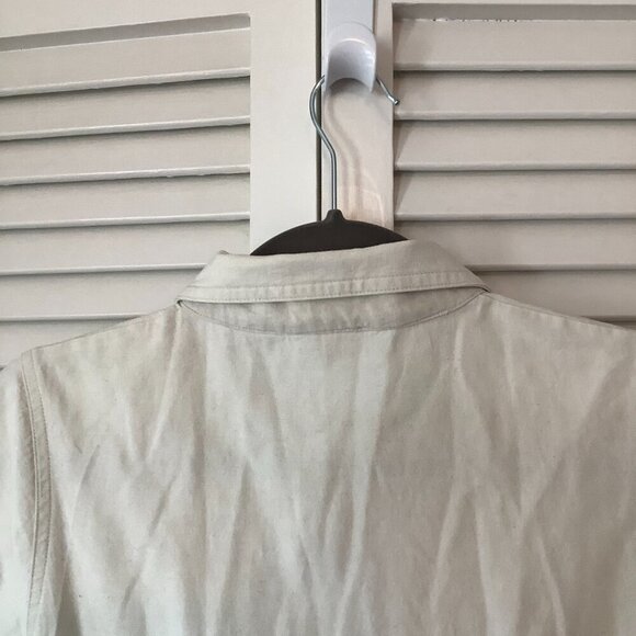 L.L. Bean women's vintage shirtdress 6 cotton khaki buttondown short sleeve - Picture 5 of 5